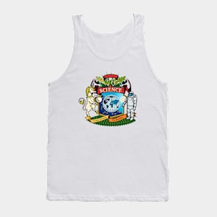 Coat of arms with globe, unicorn and astronaut Tank Top